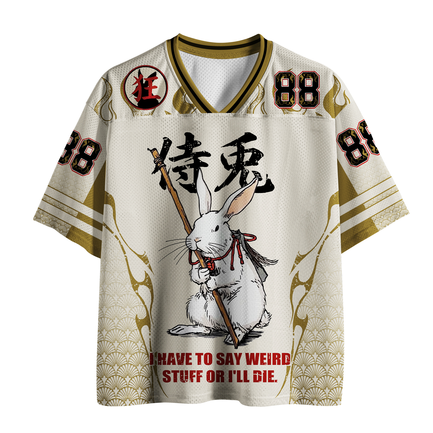 Tokyo-Tiger Quirky Warrior Rabbit Mesh Jersey