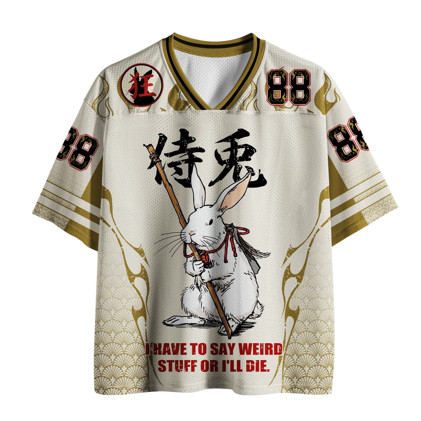 Tokyo-Tiger Quirky Warrior Rabbit Mesh Jersey