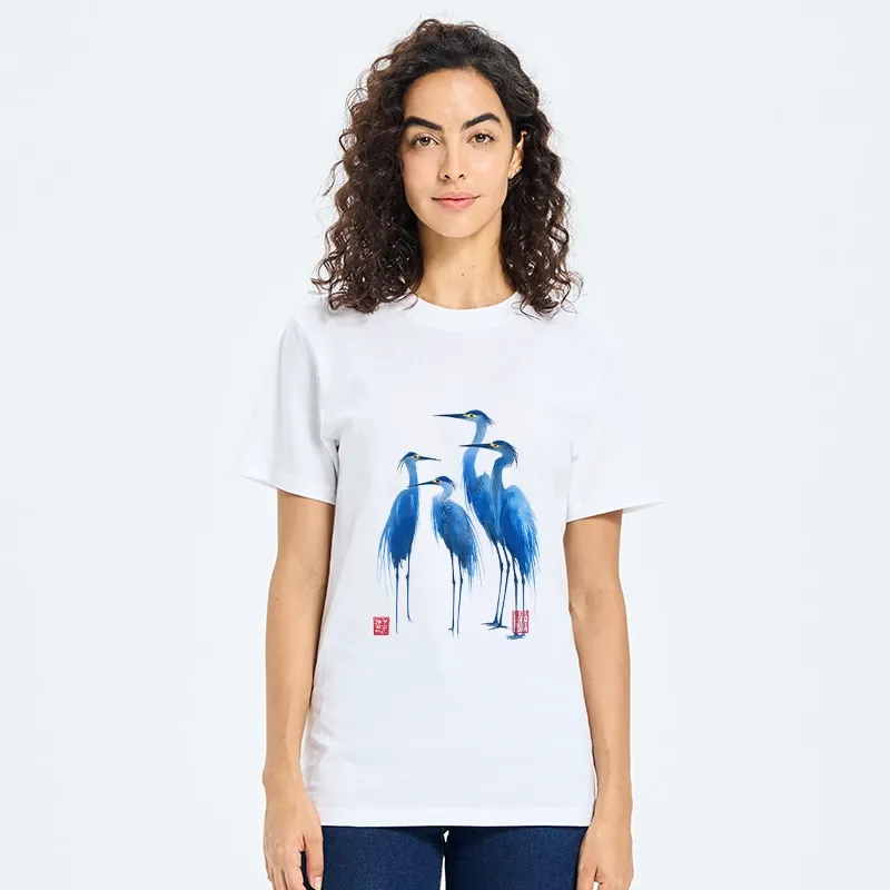 Tokyo-Tiger Flocks Of Great Blue Herons Classic T-Shirt