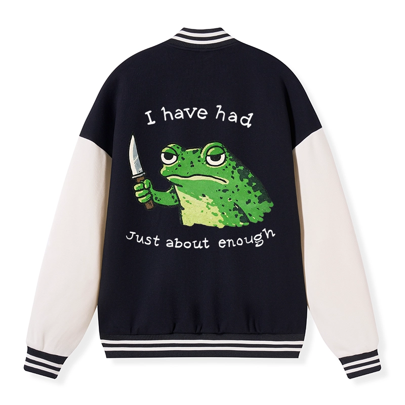 Tokyo-Tiger Impatient Frog Embroidery Varsity Jacket