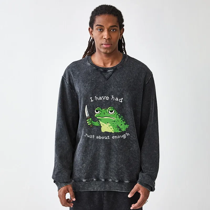 Tokyo-Tiger Impatient Frog Washed Terry Sweatshirt