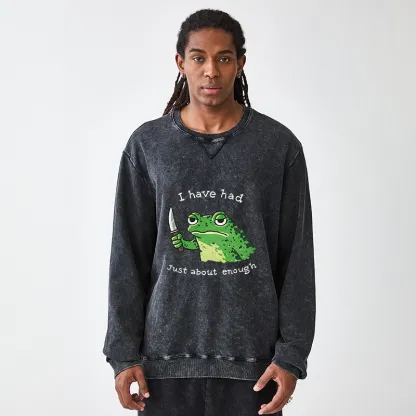 Tokyo-Tiger Impatient Frog Washed Terry Sweatshirt