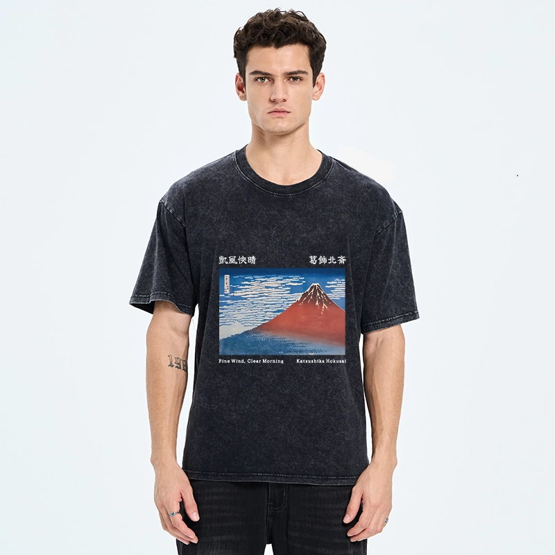 Tokyo-Tiger Mount Fuji in Clear Sky Washed T-Shirt