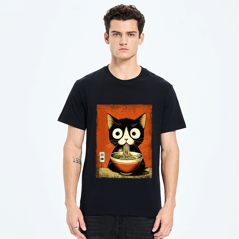 Tokyo-Tiger Ramen Loving Black Cat Classic T-Shirt