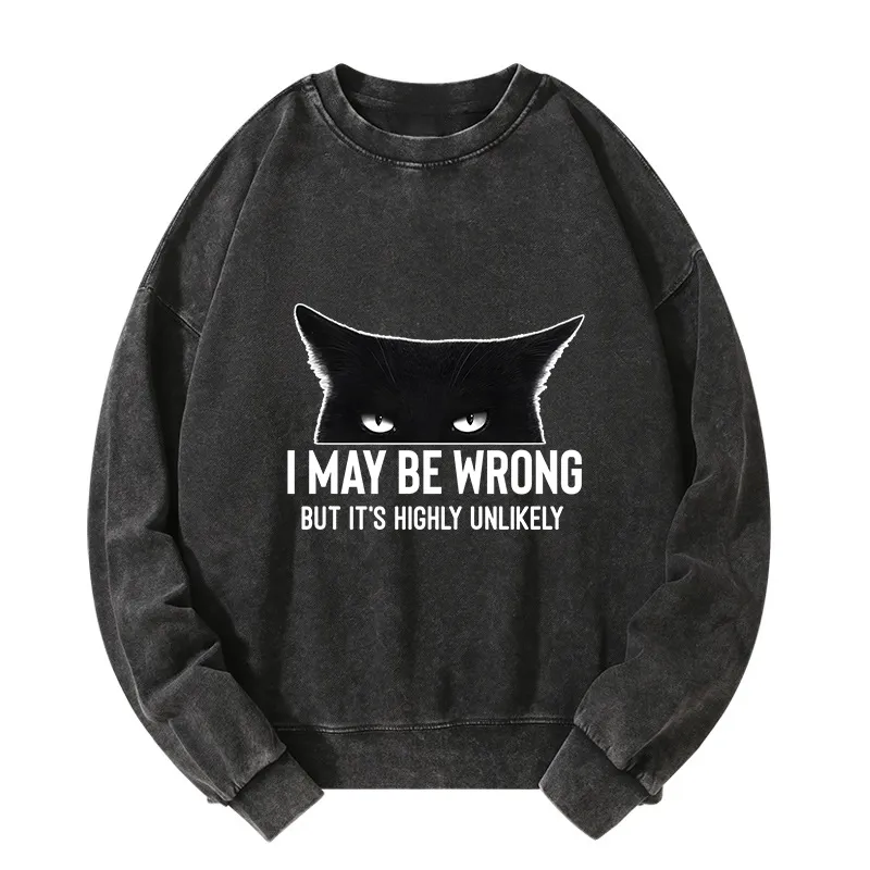 Tokyo-Tiger Cat Can Do No Wrong Washed Sweatshirt