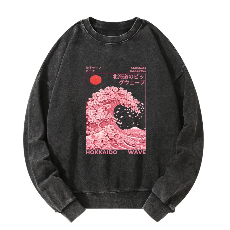 Tokyo-Tiger Sakura Wave Washed Sweatshirt
