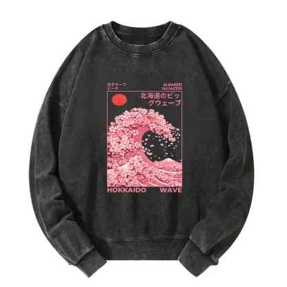 Tokyo-Tiger Sakura Wave Washed Sweatshirt