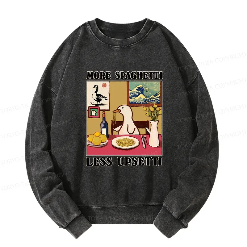 Tokyo-Tiger More Spaghetti Less Upsetti Goose Washed Sweatshirt