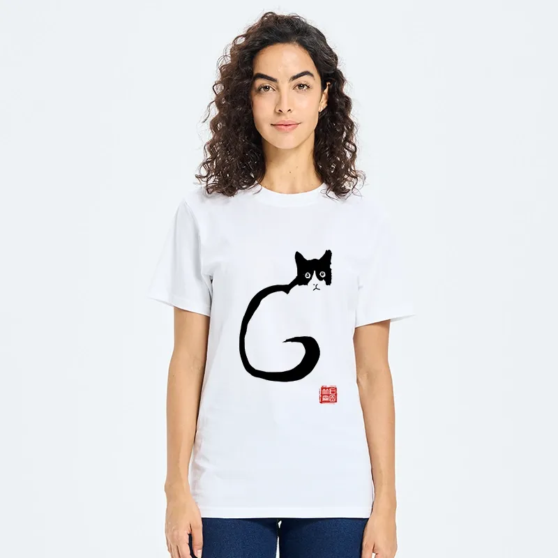 Tokyo-Tiger Calm Cat In Simple Lines Classic T-Shirt