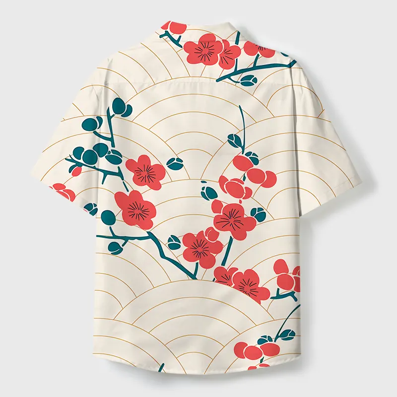 Tokyo-Tiger Blossom Wave Cuban Collar Shirt