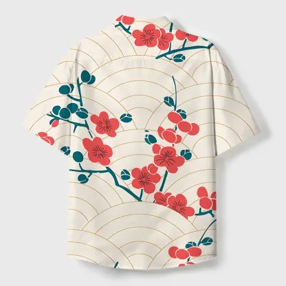 Tokyo-Tiger Blossom Wave Cuban Collar Shirt