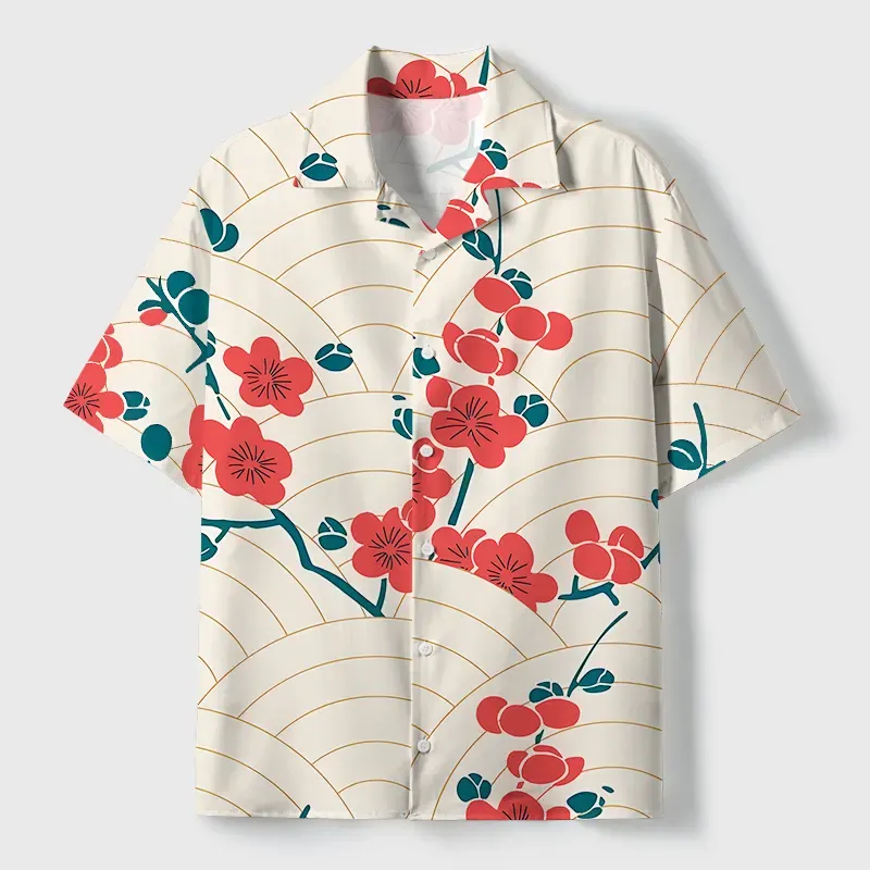 Tokyo-Tiger Blossom Wave Cuban Collar Shirt Sale