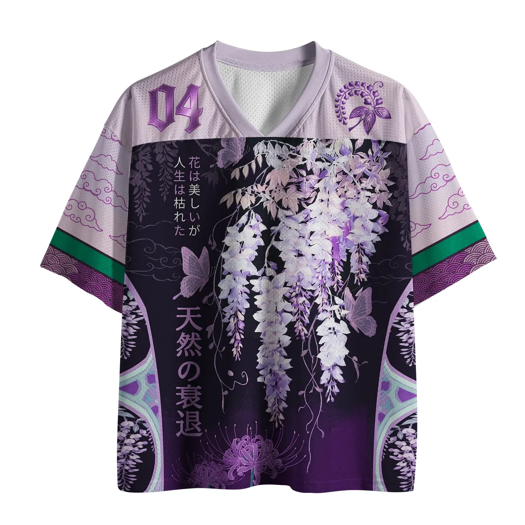 Tokyo-Tiger Wisteria Jpanese Flowers Mesh Jersey
