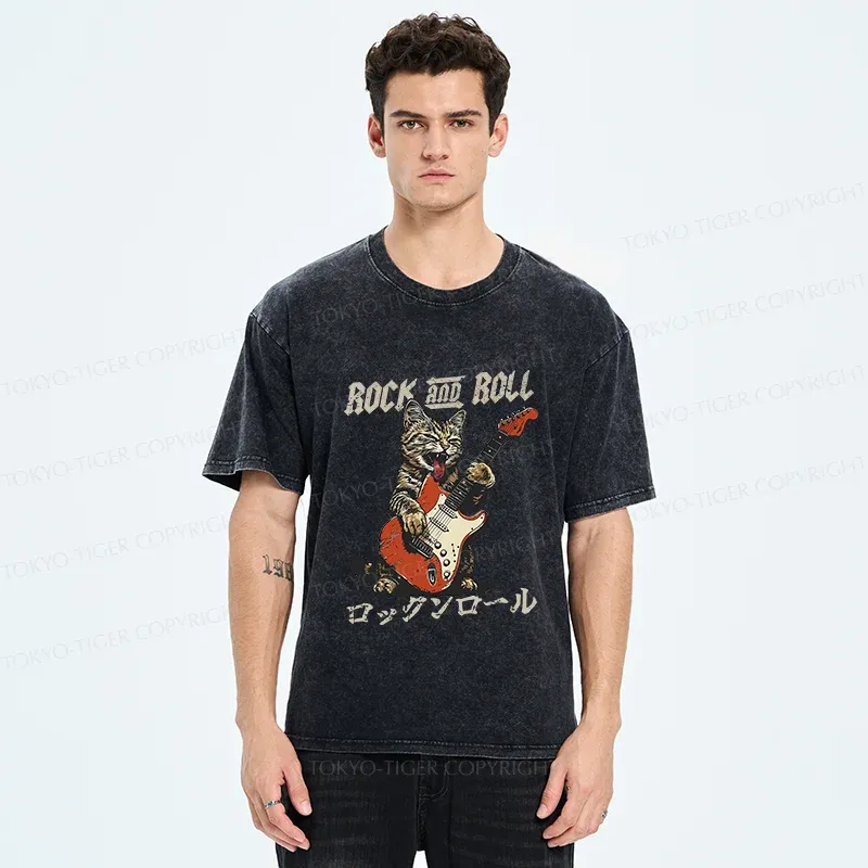 Tokyo-Tiger Rock Cool Cat Washed T-Shirt