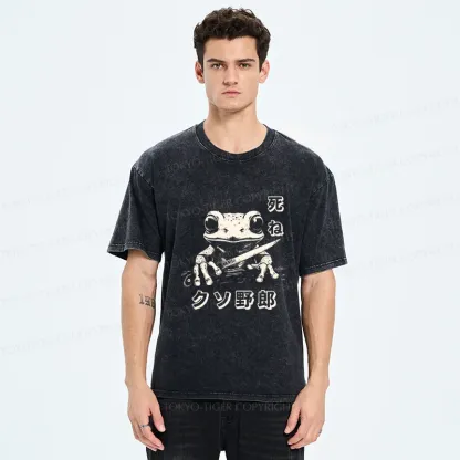 Tokyo-Tiger Frog With Knife Washed T-Shirt