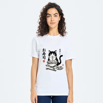 Tokyo-Tiger Cats Eat Japanese Food Classic T-Shirt