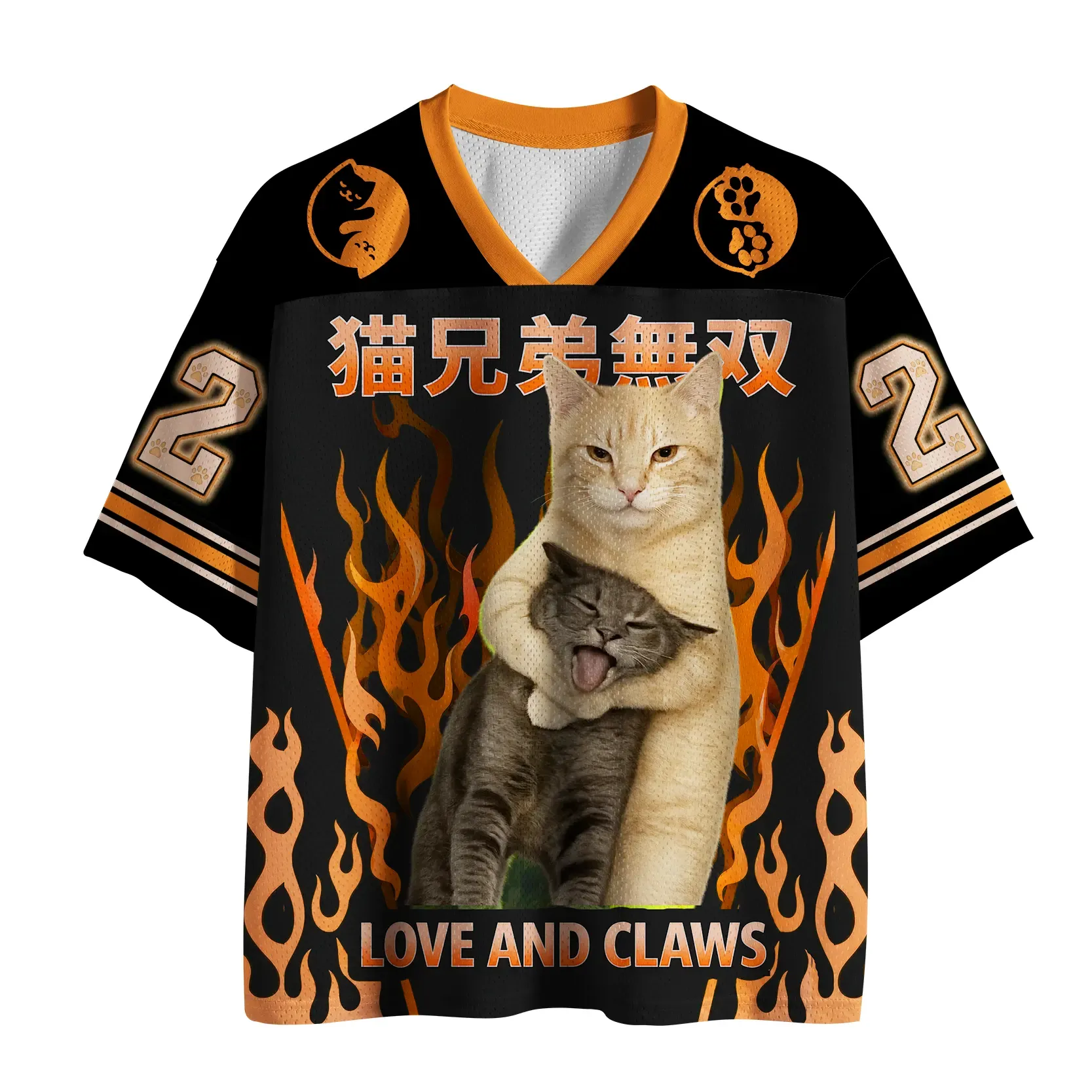 Tokyo-Tiger Orange Cat’s Tight Embrace Mesh Jersey