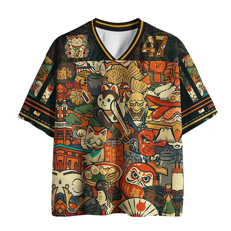 Tokyo-Tiger Japanese Traditional Elements Mesh Jersey