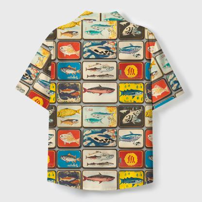 Tokyo-Tiger Vintage Fish Collection Cuban Collar Shirt