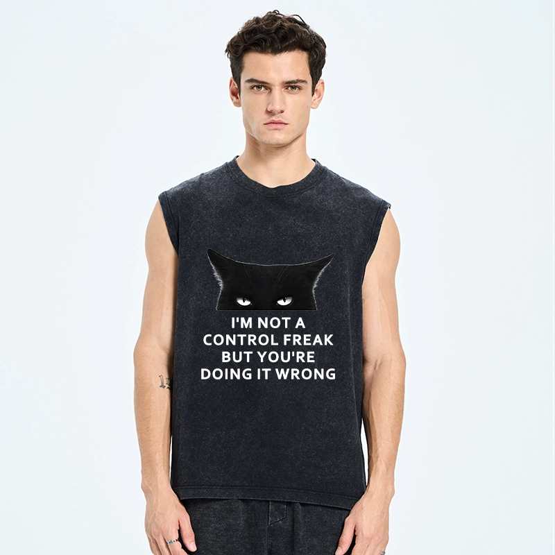 Tokyo-Tiger Control Freak Funny Washed Tank