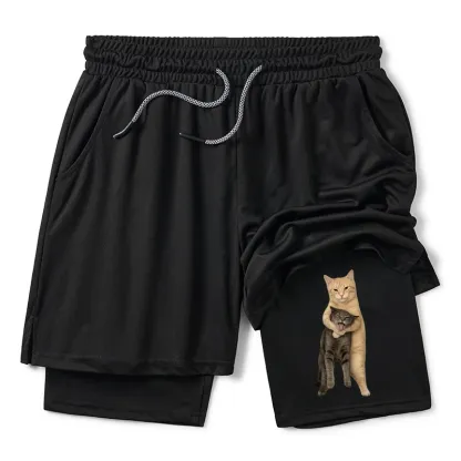 Tokyo-Tiger Orange Cat’s Tight Embrace Training Shorts