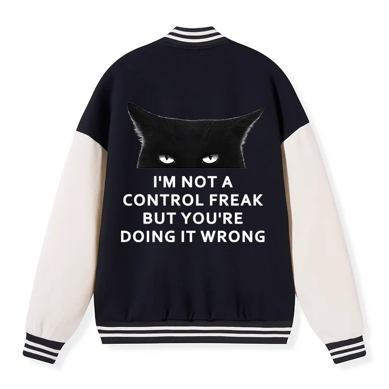 Tokyo-Tiger Control Freak Funny Embroidery Varsity Jacket Sale