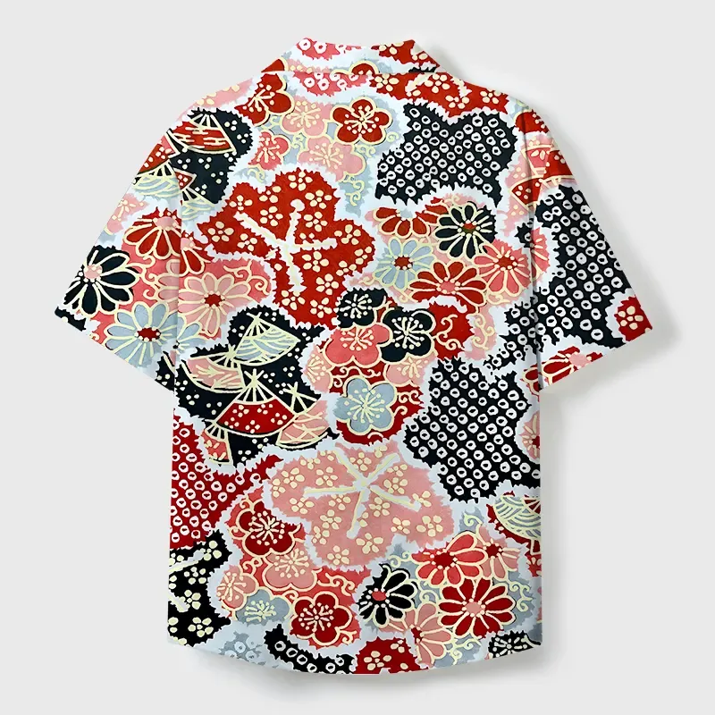 Tokyo-Tiger Floral Symphony Cuban Collar Shirt
