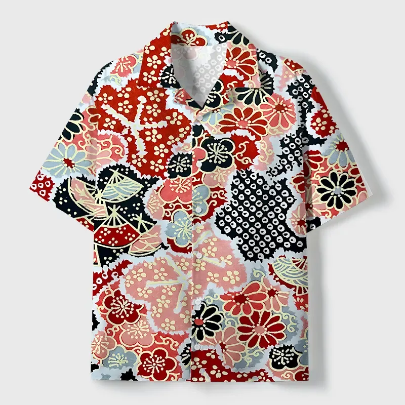 Tokyo-Tiger Floral Symphony Cuban Collar Shirt
