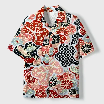 Tokyo-Tiger Floral Symphony Cuban Collar Shirt