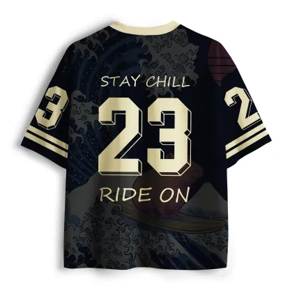 Tokyo-Tiger "Stay Chill"Capybara Ukiyoe Mesh Jersey
