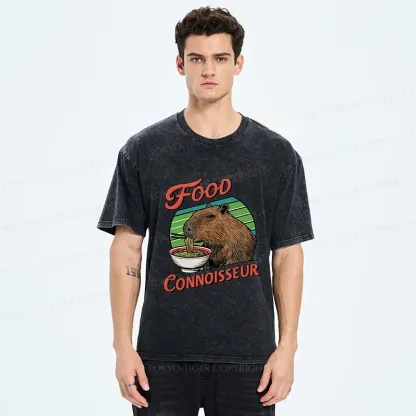 Tokyo-Tiger Gourmet Connoisseur Washed T-Shirt