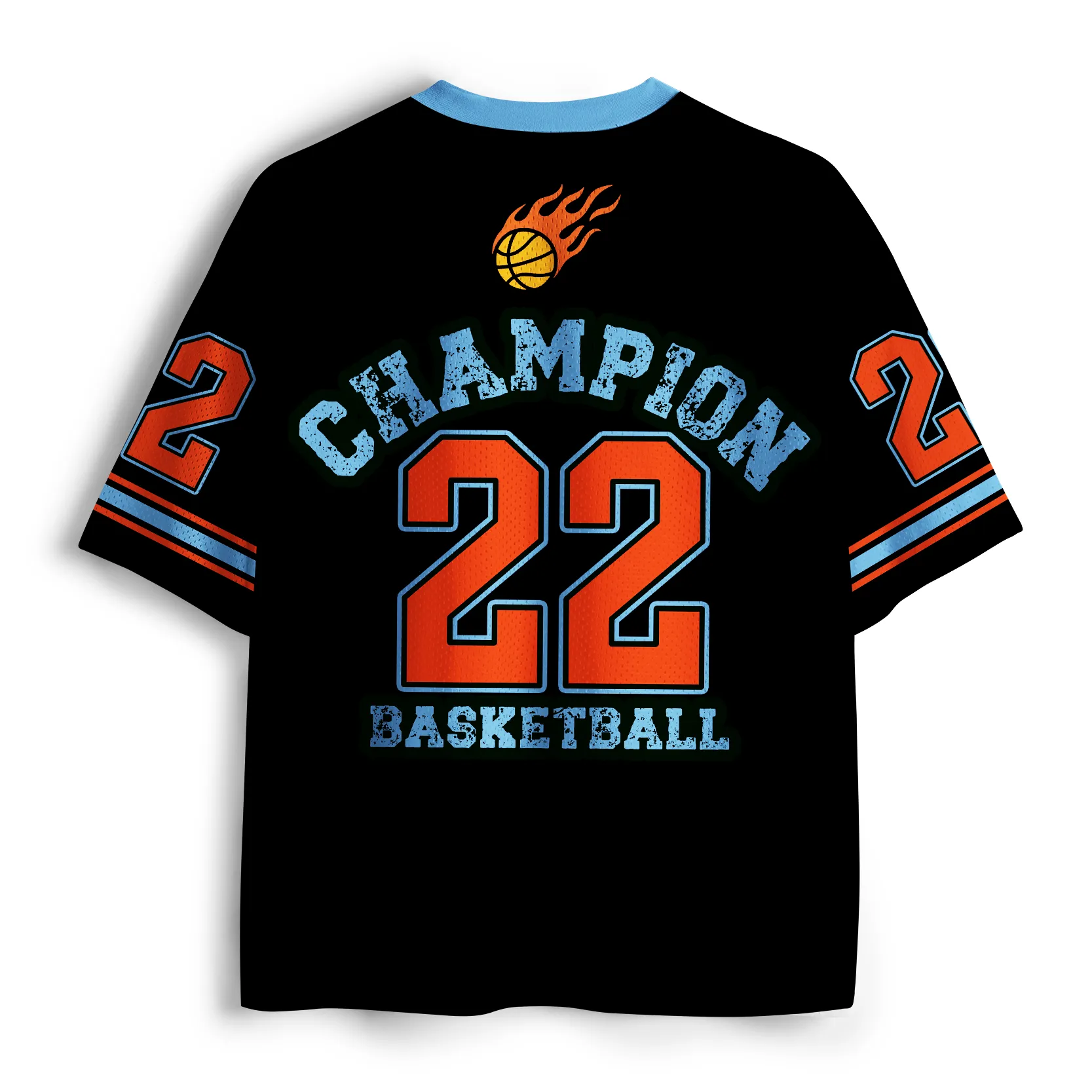Tokyo-Tiger Retro Flame Champion Basketball Mesh Jersey