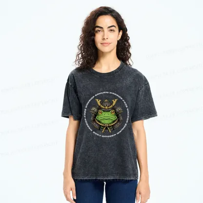 Tokyo-Tiger Serious Frog Warrior Washed T-Shirt