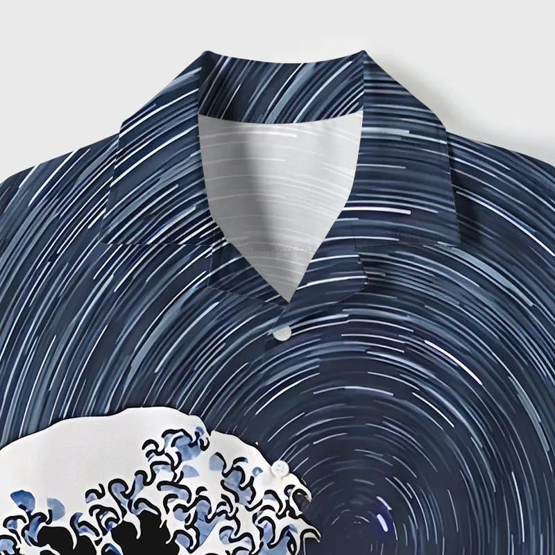 Tokyo-Tiger Great Wave Cuban Collar Shirt