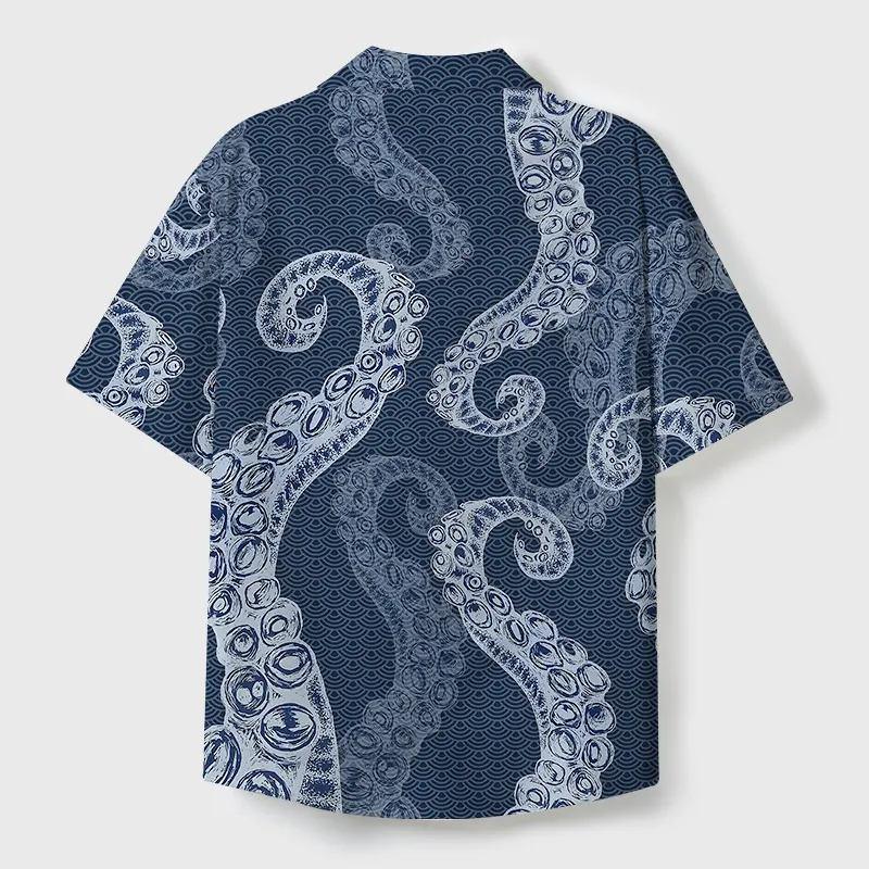 Tokyo-Tiger Octopus Tentacles Japanese Aloha Hawaiian Shirt
