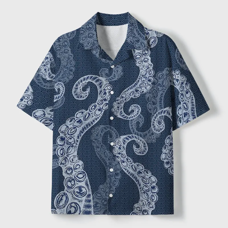 Tokyo-Tiger Octopus Tentacles Japanese Aloha Hawaiian Shirt