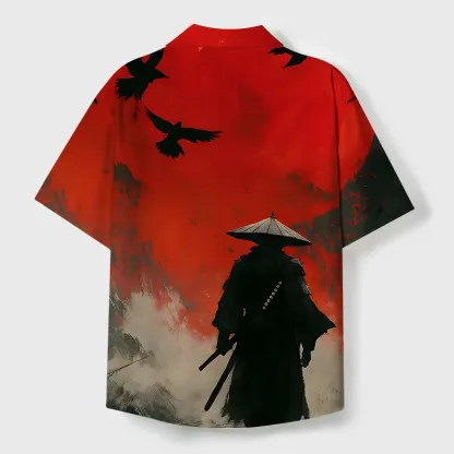 Tokyo-Tiger Blood Night Samura Cuban Collar Shirt