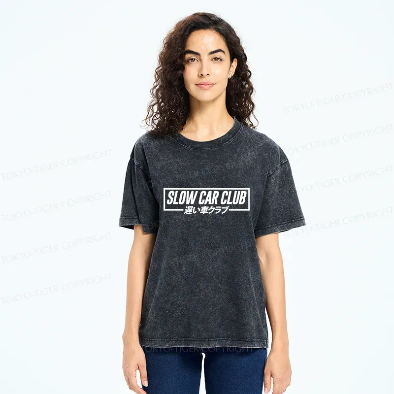 Tokyo-Tiger Japan Automobile Club Washed T-Shirt