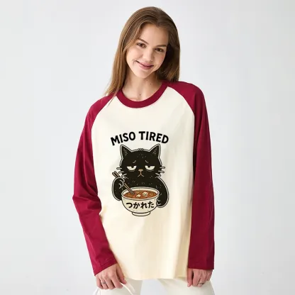 Tokyo-Tiger I’m So Tired Raglan Long Sleeve T-shirt