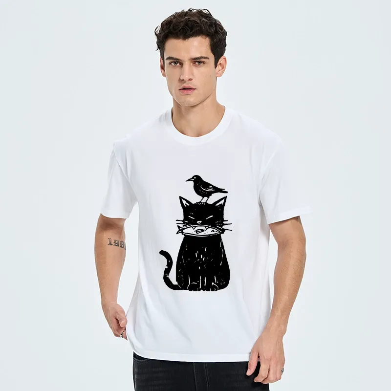 Tokyo-Tiger Black Cat With Fish And Bird Classic T-Shirt