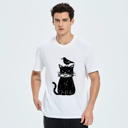 Tokyo-Tiger Black Cat With Fish And Bird Classic T-Shirt