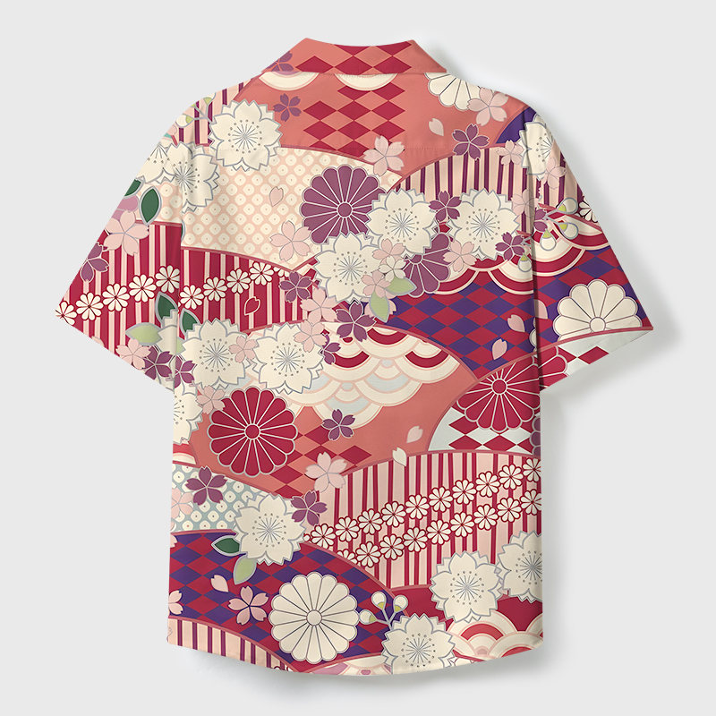 Tokyo-Tiger A Floral Fusion Cuban Collar Shirt