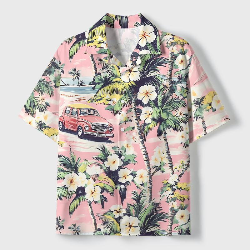 Tokyo-Tiger Beachside Vintage Ride Cuban Collar Shirt