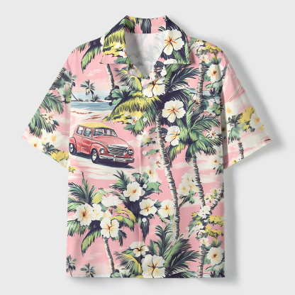 Tokyo-Tiger Beachside Vintage Ride Cuban Collar Shirt