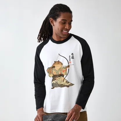 Tokyo-Tiger Capybara Archery Raglan Long Sleeve T-shirt