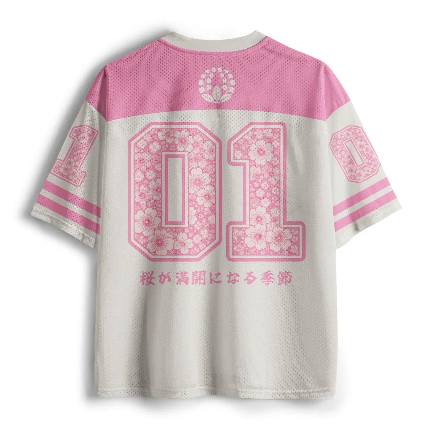 Tokyo-Tiger Beautiful Sakura In Full Bloom Mesh Jersey
