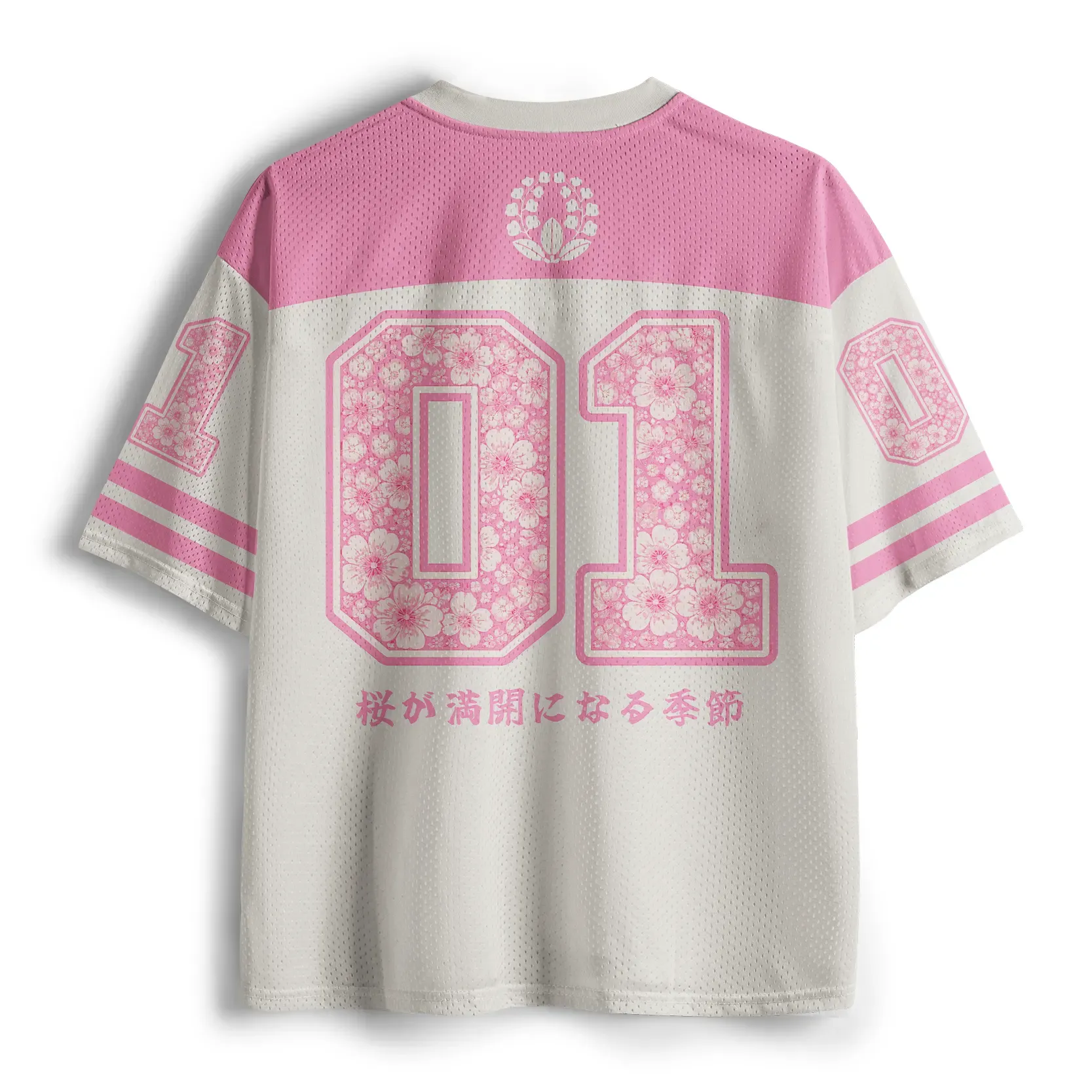 Tokyo-Tiger Beautiful Sakura In Full Bloom Mesh Jersey