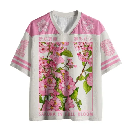 Tokyo-Tiger Beautiful Sakura In Full Bloom Mesh Jersey