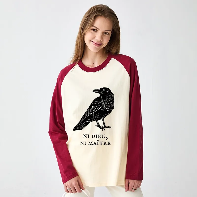 Tokyo-Tiger Crow Have A Strong Sense Of Self Raglan Long Sleeve T-shirt