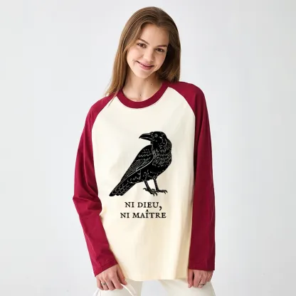 Tokyo-Tiger Crow Have A Strong Sense Of Self Raglan Long Sleeve T-shirt